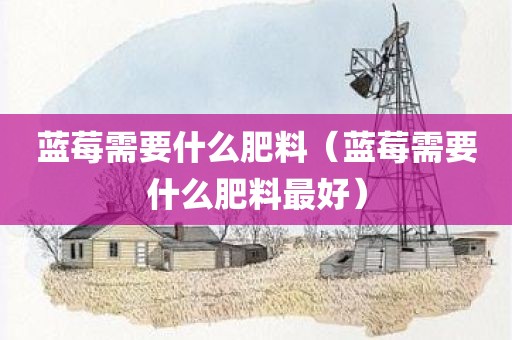 蓝莓需要什么肥料（蓝莓需要什么肥料最好）