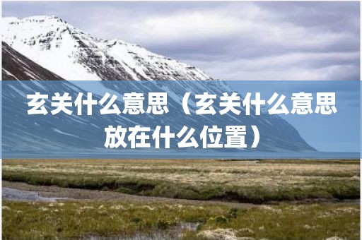 玄关什么意思（玄关什么意思放在什么位置）