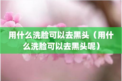 用什么洗脸可以去黑头（用什么洗脸可以去黑头呢）