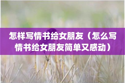 怎样写情书给女朋友（怎么写情书给女朋友简单又感动）