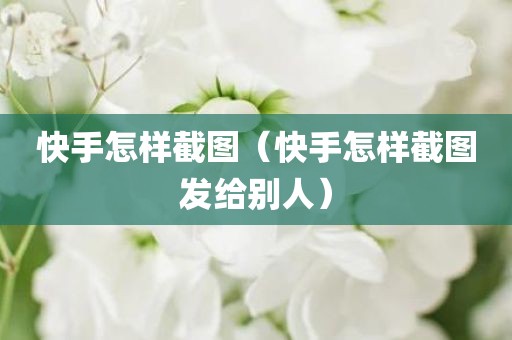 快手怎样截图（快手怎样截图发给别人）
