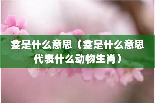 龛是什么意思（龛是什么意思代表什么动物生肖）
