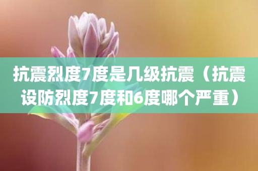 抗震烈度7度是几级抗震（抗震设防烈度7度和6度哪个严重）
