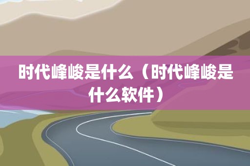 时代峰峻是什么（时代峰峻是什么软件）