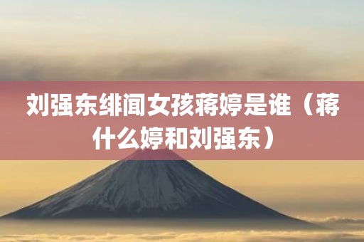 刘强东绯闻女孩蒋婷是谁（蒋什么婷和刘强东）