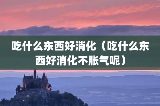 吃什么东西好消化（吃什么东西好消化不胀气呢）