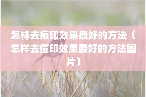 怎样去痘印效果最好的方法（怎样去痘印效果最好的方法图片）