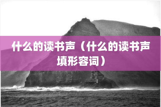 什么的读书声（什么的读书声填形容词）