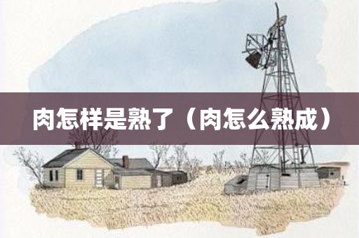 肉怎样是熟了（肉怎么熟成）