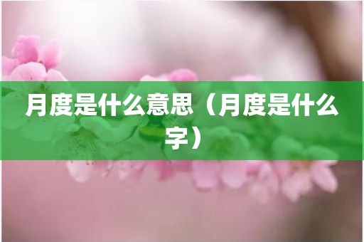 月度是什么意思（月度是什么字）