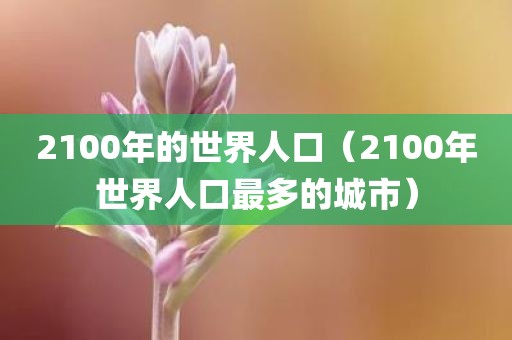2100年的世界人口（2100年世界人口最多的城市）
