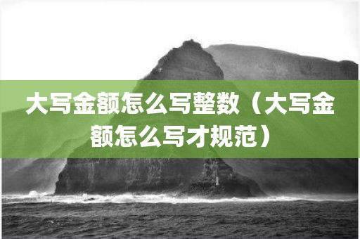 大写金额怎么写整数（大写金额怎么写才规范）
