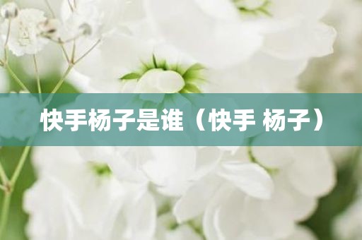 快手杨子是谁（快手 杨子）