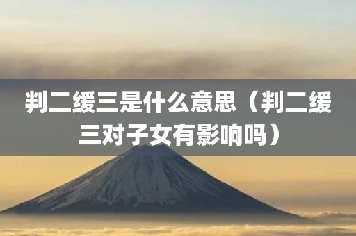 判二缓三是什么意思（判二缓三对子女有影响吗）