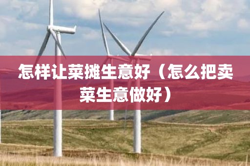 怎样让菜摊生意好（怎么把卖菜生意做好）