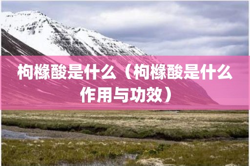 枸橼酸是什么（枸橼酸是什么作用与功效）