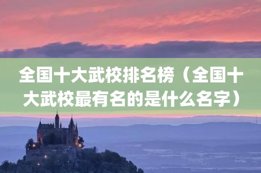 全国十大武校排名榜（全国十大武校最有名的是什么名字）