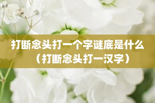 打断念头打一个字谜底是什么（打断念头打一汉字）