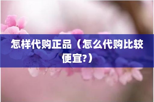 怎样代购正品（怎么代购比较便宜?）