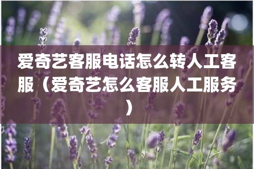 爱奇艺客服电话怎么转人工客服（爱奇艺怎么客服人工服务）