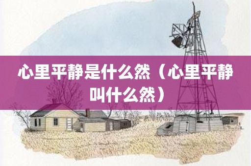 心里平静是什么然（心里平静叫什么然）