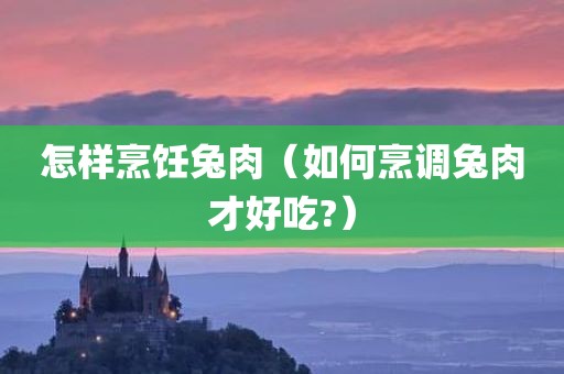 怎样烹饪兔肉（如何烹调兔肉才好吃?）