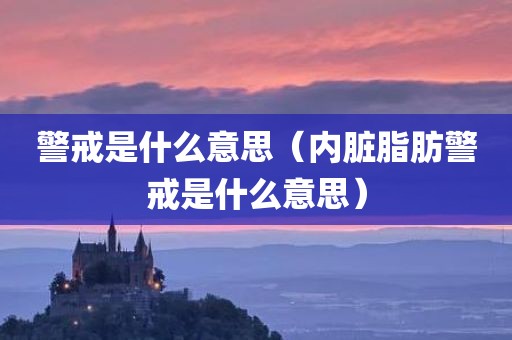 警戒是什么意思（内脏脂肪警戒是什么意思）