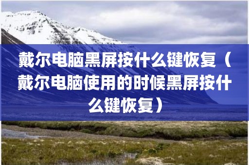 戴尔电脑黑屏按什么键恢复（戴尔电脑使用的时候黑屏按什么键恢复）