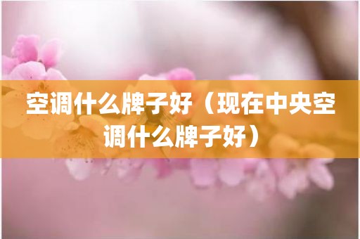 空调什么牌子好（现在中央空调什么牌子好）