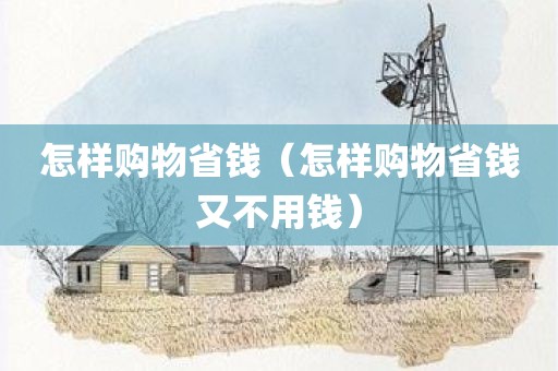 怎样购物省钱（怎样购物省钱又不用钱）