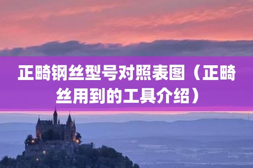 正畸钢丝型号对照表图（正畸丝用到的工具介绍）