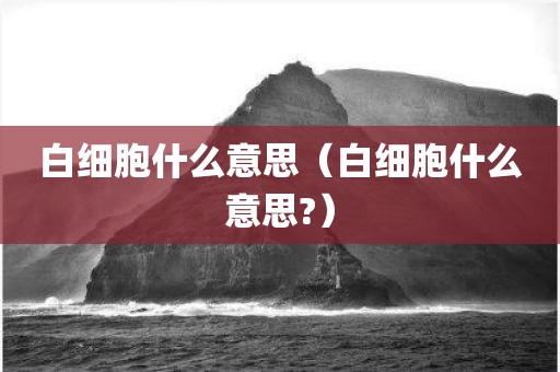 白细胞什么意思（白细胞什么意思?）