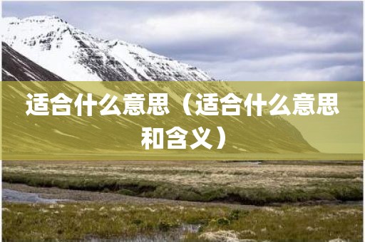 适合什么意思（适合什么意思和含义）