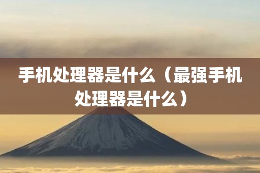 手机处理器是什么（最强手机处理器是什么）