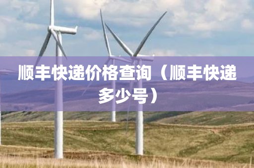 顺丰快递价格查询（顺丰快递多少号）