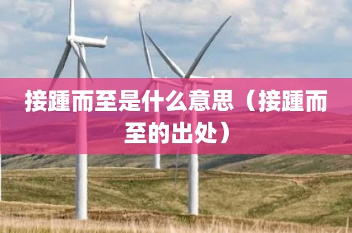 接踵而至是什么意思（接踵而至的出处）