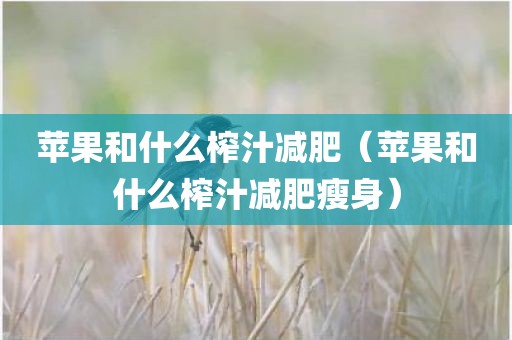 苹果和什么榨汁减肥（苹果和什么榨汁减肥瘦身）