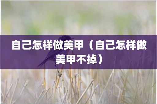自己怎样做美甲（自己怎样做美甲不掉）