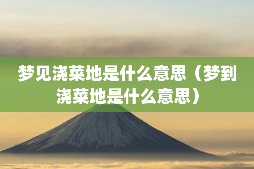 梦见浇菜地是什么意思（梦到浇菜地是什么意思）