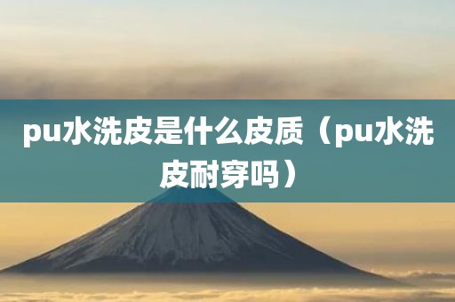 pu水洗皮是什么皮质（pu水洗皮耐穿吗）