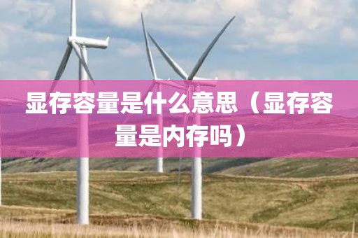 显存容量是什么意思（显存容量是内存吗）