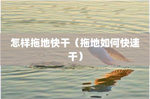 怎样拖地快干（拖地如何快速干）