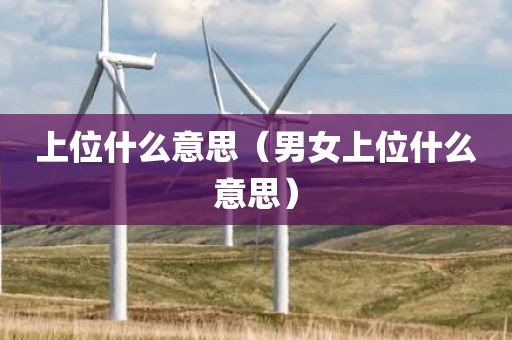 上位什么意思（男女上位什么意思）