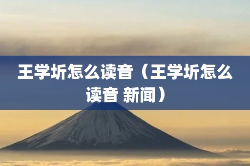 王学圻怎么读音（王学圻怎么读音 新闻）