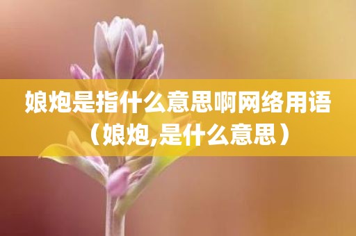 娘炮是指什么意思啊网络用语（娘炮,是什么意思）