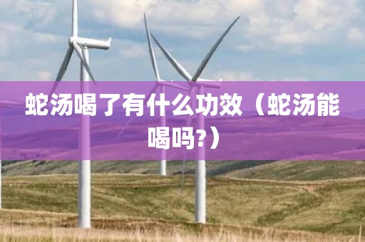 蛇汤喝了有什么功效（蛇汤能喝吗?）