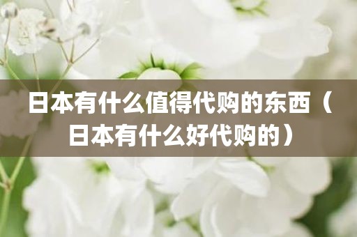日本有什么值得代购的东西（日本有什么好代购的）