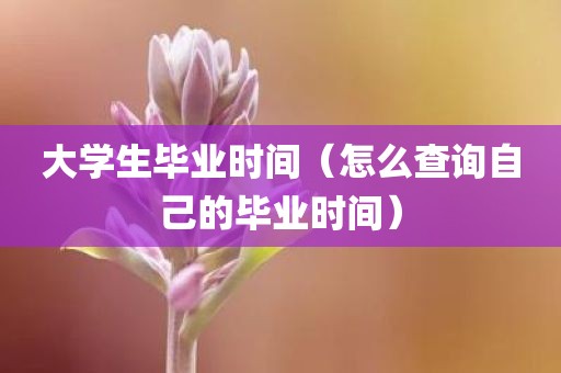大学生毕业时间（怎么查询自己的毕业时间）