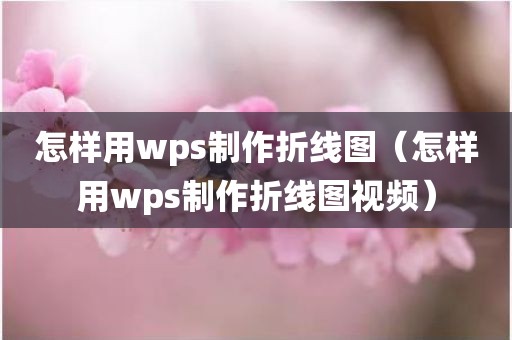 怎样用wps制作折线图（怎样用wps制作折线图视频）