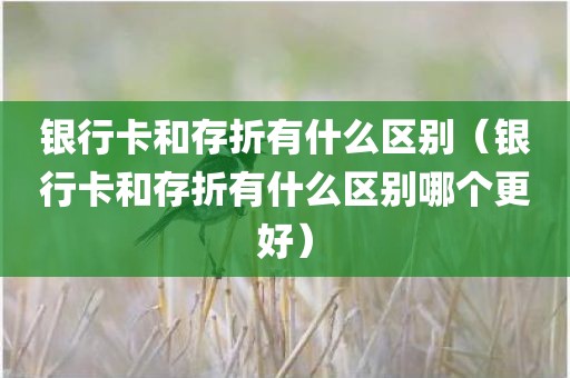 银行卡和存折有什么区别（银行卡和存折有什么区别哪个更好）